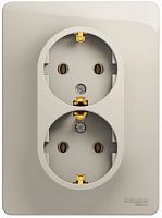 Розетка с заземлением Systeme Electric Glossa 1-м. 2 мод. молочный картинка